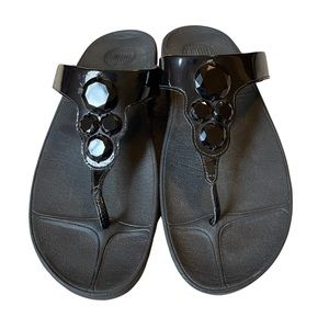 FitFlop Black Jewel Sandals Size 11